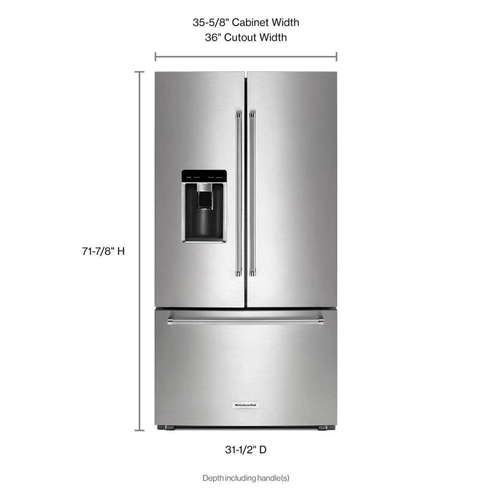 23.8 cu. ft. Counter-Depth French Door Platinum Interior Refrigerator with PrintShield™ Finish KRFC704FPS