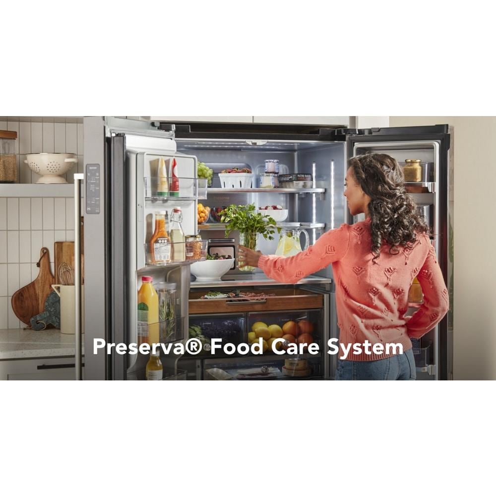 23.8 cu. ft. Counter-Depth French Door Platinum Interior Refrigerator with PrintShield™ Finish KRFC704FPS