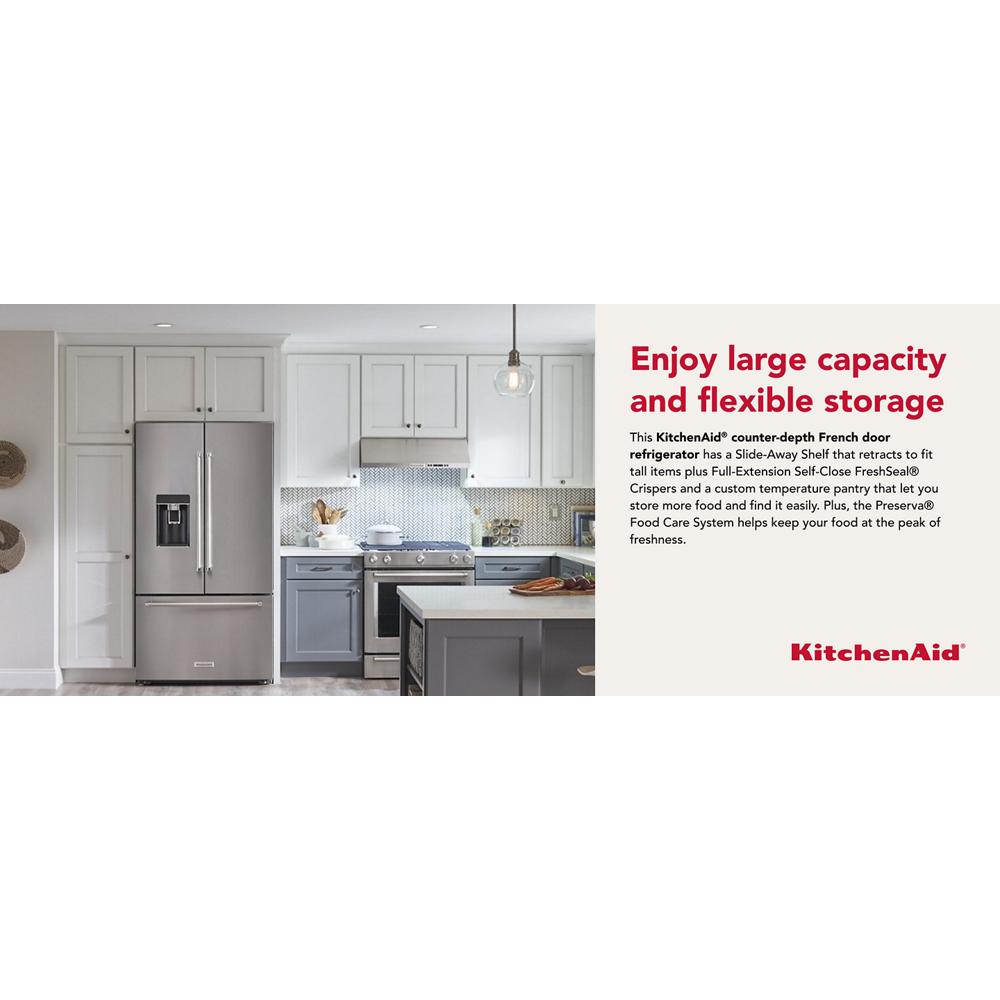 23.8 cu. ft. Counter-Depth French Door Platinum Interior Refrigerator with PrintShield™ Finish KRFC704FPS