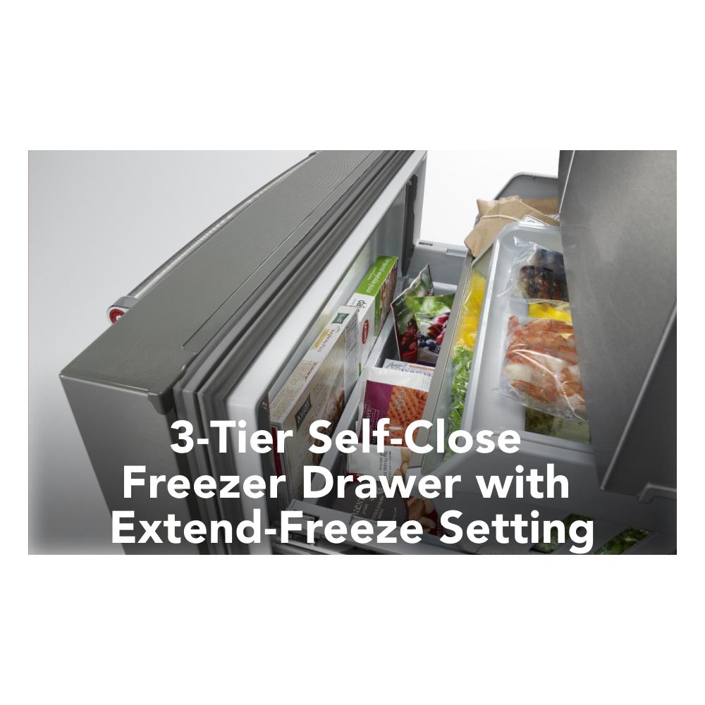 23.8 cu. ft. Counter-Depth French Door Platinum Interior Refrigerator with PrintShield™ Finish KRFC704FPS