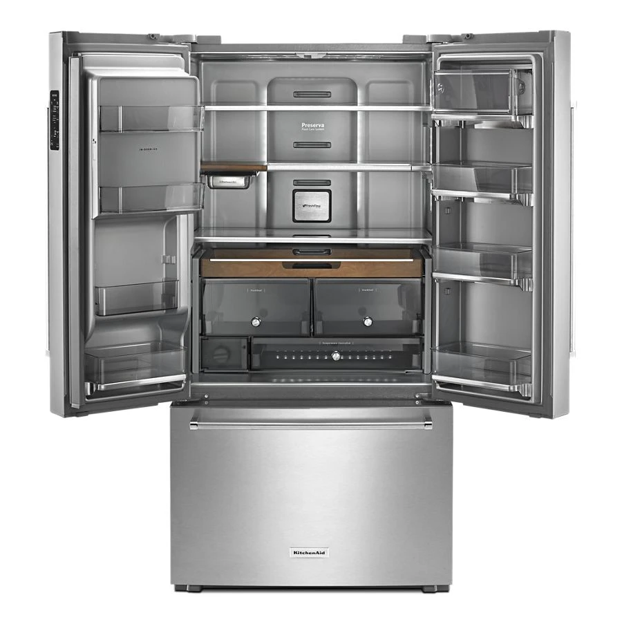 23.8 cu. ft. 36" Counter-Depth French Door Platinum Interior Refrigerator KRFC704FSS