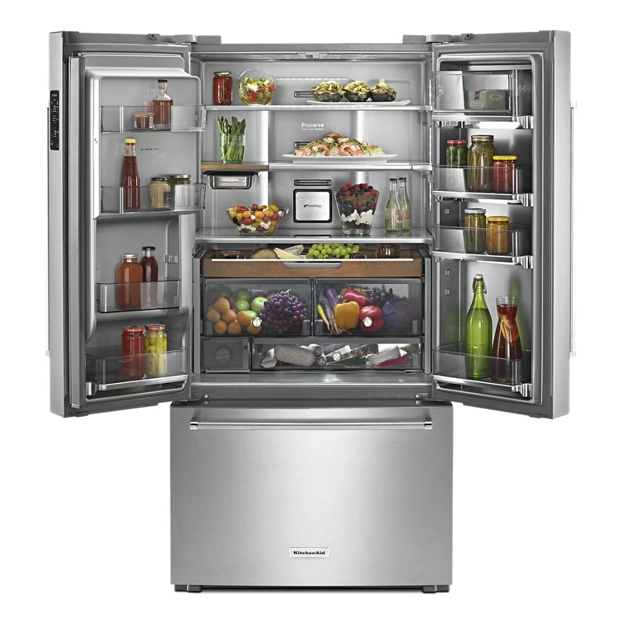 23.8 cu. ft. 36" Counter-Depth French Door Platinum Interior Refrigerator KRFC704FSS