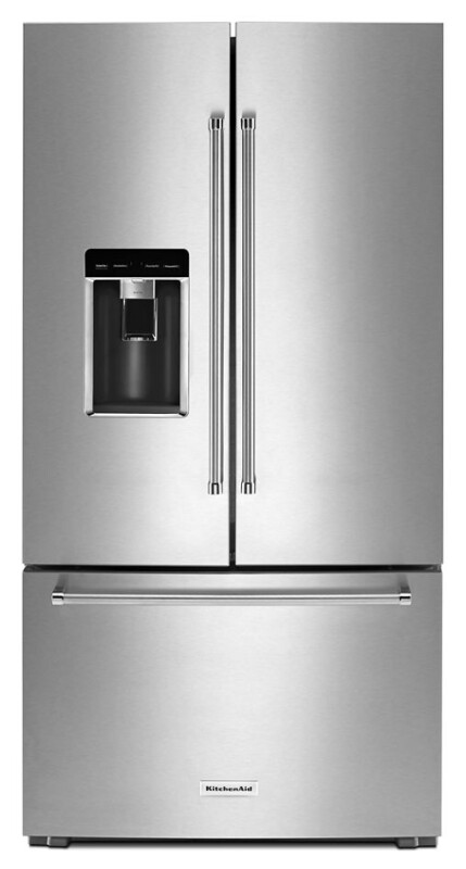 23.8 cu. ft. 36" Counter-Depth French Door Platinum Interior Refrigerator KRFC704FSS