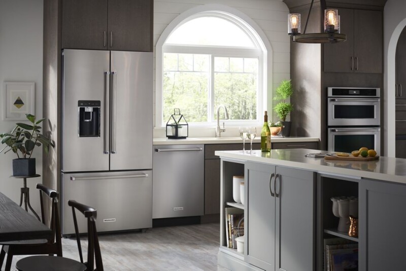 23.8 cu. ft. 36" Counter-Depth French Door Platinum Interior Refrigerator KRFC704FSS