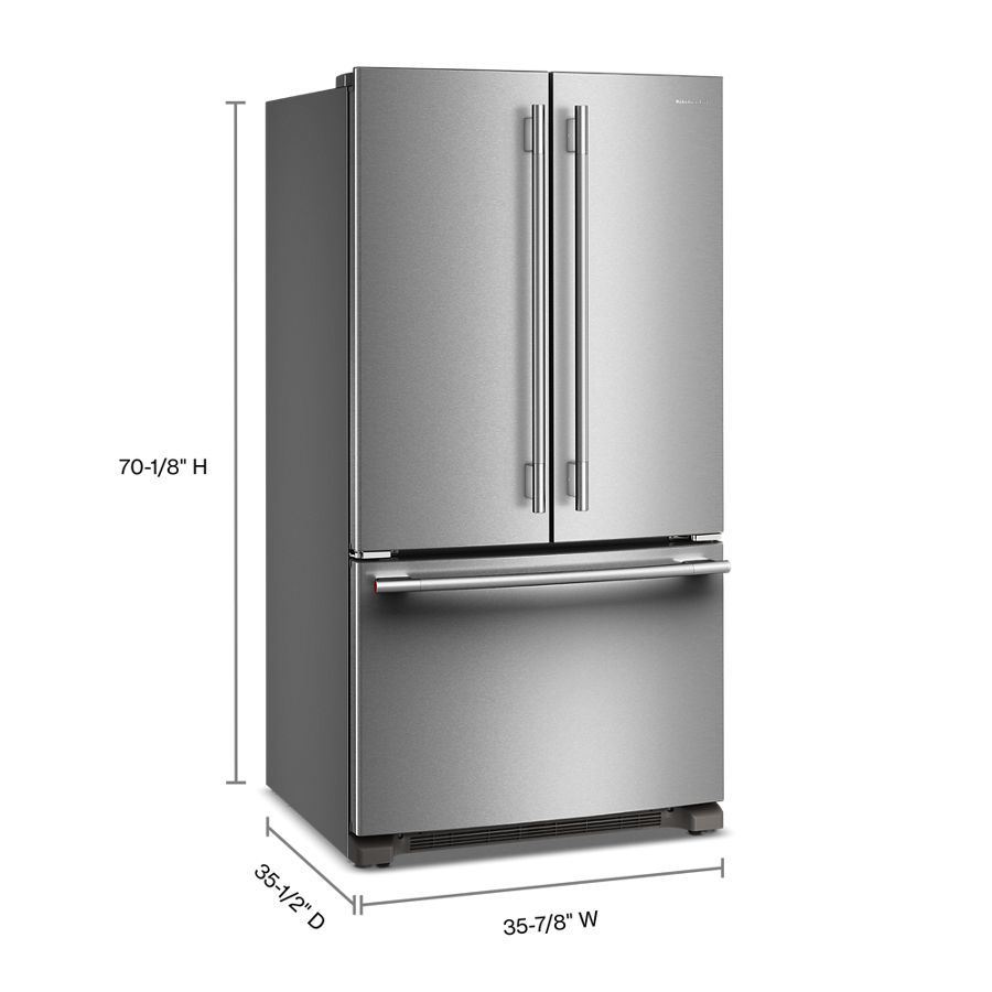25 Cu. Ft. 36-Inch Standard-Depth French Door Refrigerator with Internal Water Dispenser KRFF136SPS