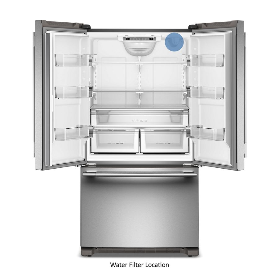 25 Cu. Ft. 36-Inch Standard-Depth French Door Refrigerator with Internal Water Dispenser KRFF136SPS
