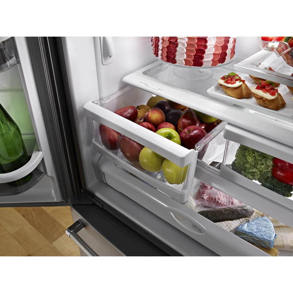 25 Cu. Ft. 36-Width Standard Depth French Door Refrigerator with Interior Dispense KRFF305ESS