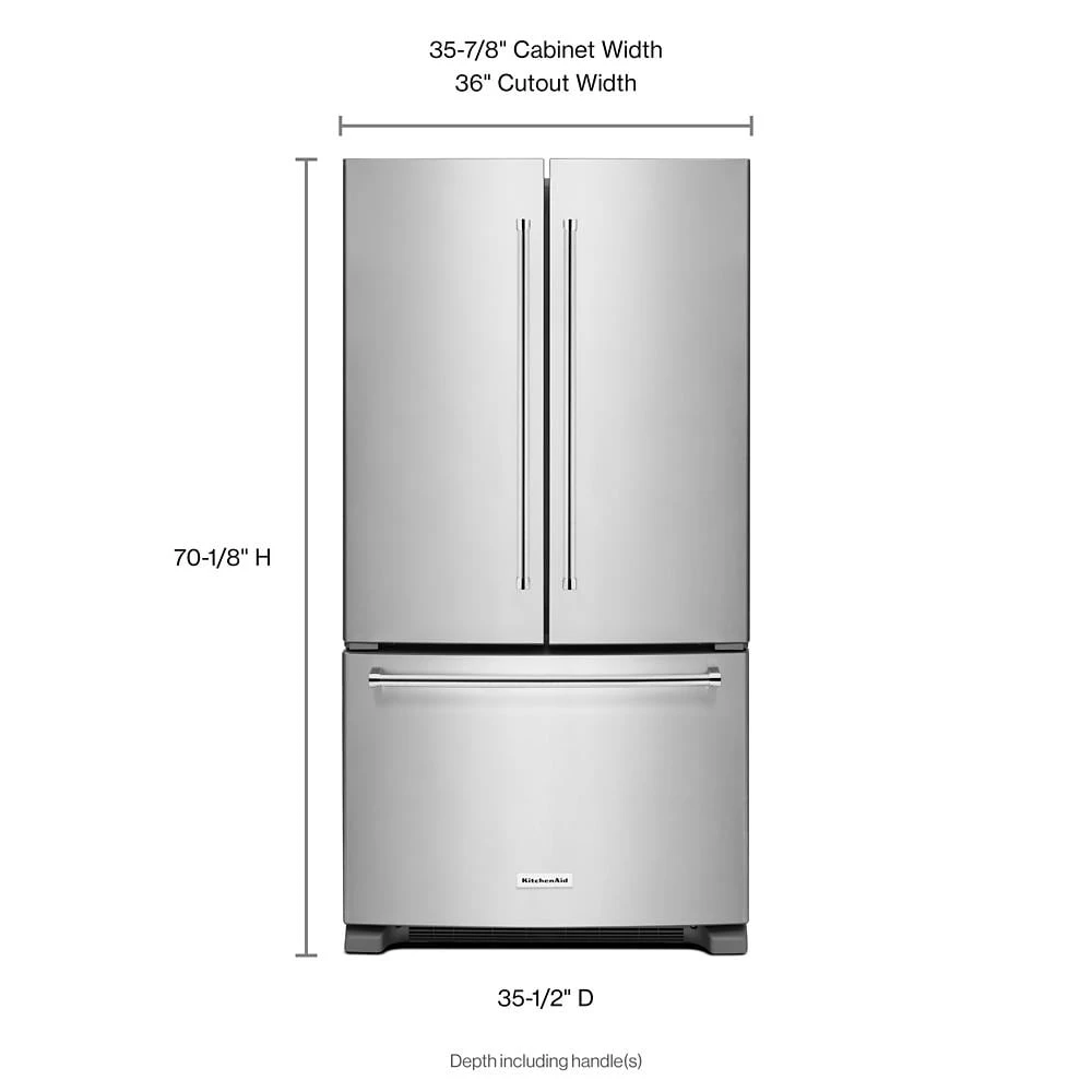25 Cu. Ft. 36-Width Standard Depth French Door Refrigerator with Interior Dispense KRFF305ESS
