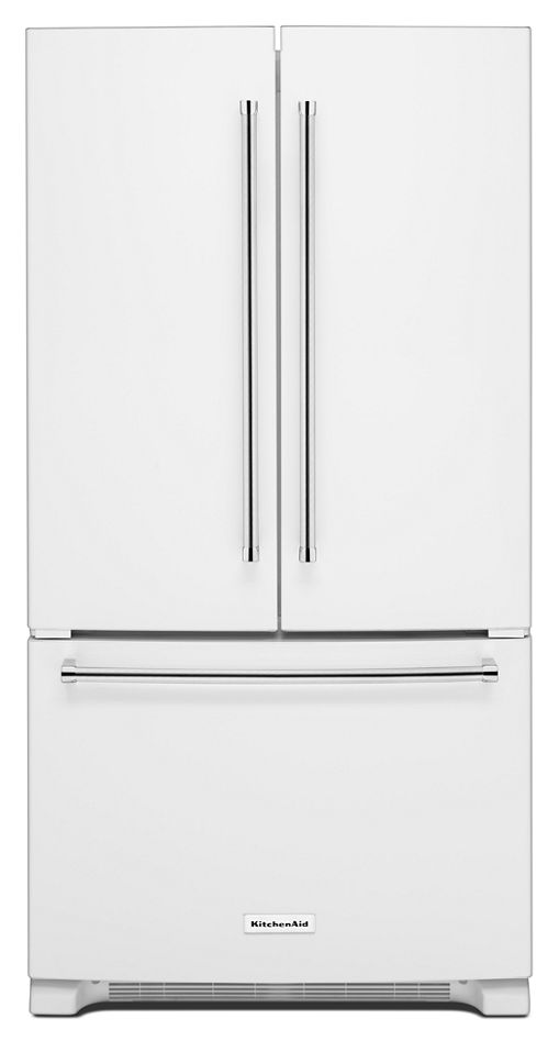 25 Cu. Ft. 36-Width Standard Depth French Door Refrigerator with Interior Dispense KRFF305EWH