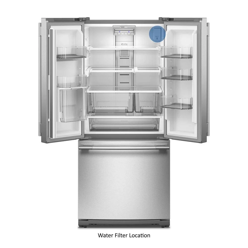 20 cu. Ft. 30-Inch Width Standard Depth French Door Refrigerator with PrintShield® Finish and Interior Dispense KRFF330SPS