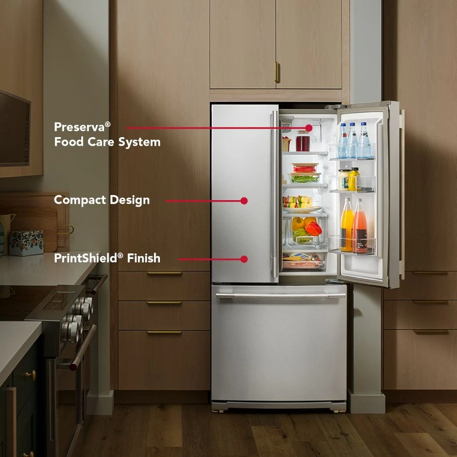 20 Cu. Ft. 30-inch Width Standard Depth French Door Refrigerator With Printshield® Finish And Interior Dispense KRFF330SPS