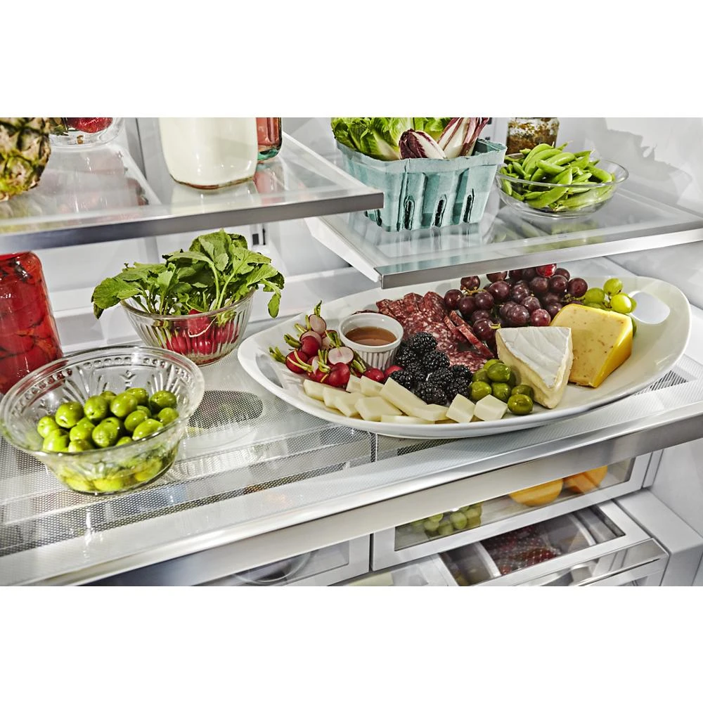 26.8 cu. ft. 36-Inch Width Standard Depth French Door Refrigerator with Exterior Ice and Water and PrintShield™ finish KRFF507HPS