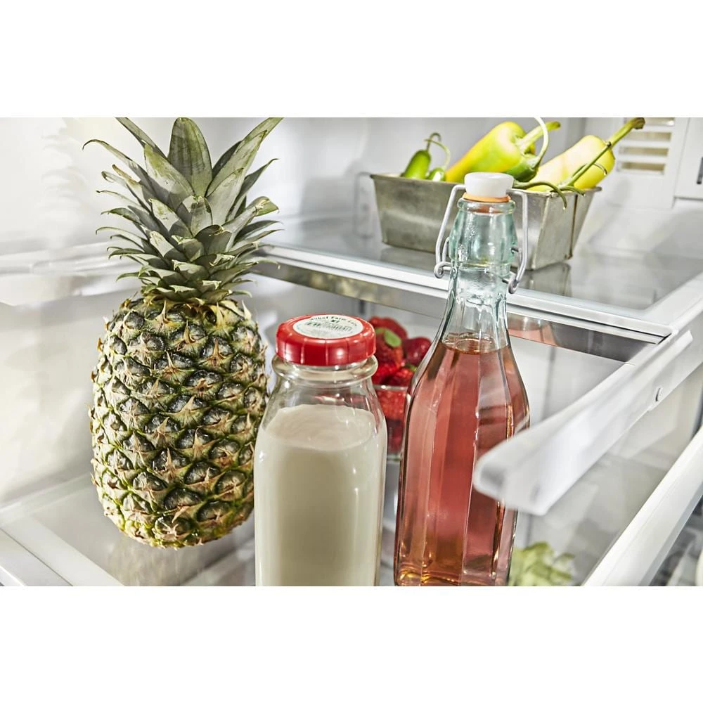 26.8 cu. ft. 36-Inch Width Standard Depth French Door Refrigerator with Exterior Ice and Water and PrintShield™ finish KRFF507HPS