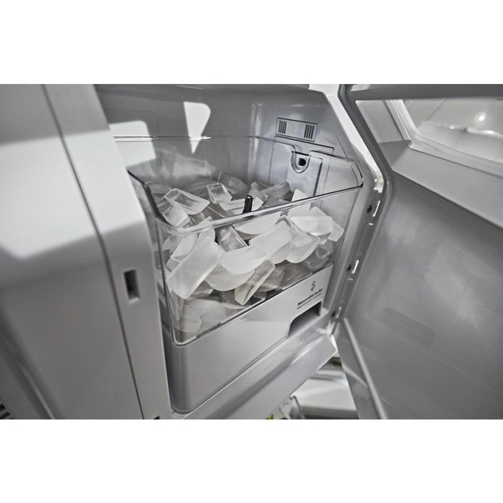 26.8 cu. ft. 36-Inch Width Standard Depth French Door Refrigerator with Exterior Ice and Water and PrintShield™ finish KRFF507HPS