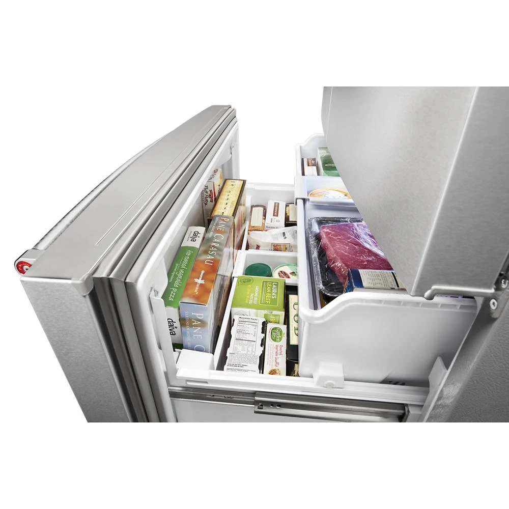 26.8 cu. ft. 36-Inch Width Standard Depth French Door Refrigerator with Exterior Ice and Water and PrintShield™ finish KRFF507HPS