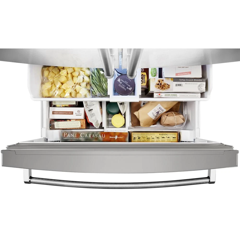 26.8 cu. ft. 36-Inch Width Standard Depth French Door Refrigerator with Exterior Ice and Water and PrintShield™ finish KRFF507HPS