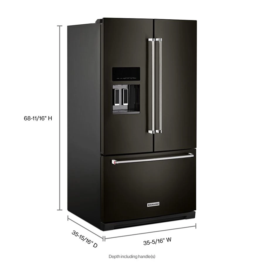 26.8 Cu. Ft. Standard-Depth French Door Refrigerator with Exterior Ice and Water Dispenser KRFF577KBS