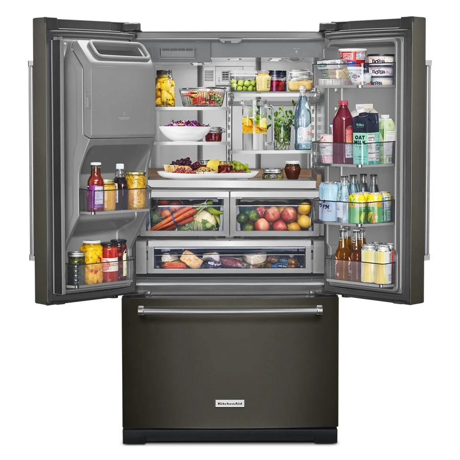 26.8 Cu. Ft. Standard-Depth French Door Refrigerator with Exterior Ice and Water Dispenser KRFF577KBS