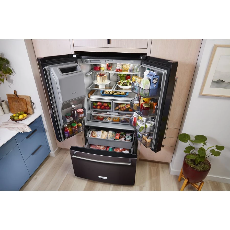 26.8 Cu. Ft. Standard-Depth French Door Refrigerator with Exterior Ice and Water Dispenser KRFF577KBS