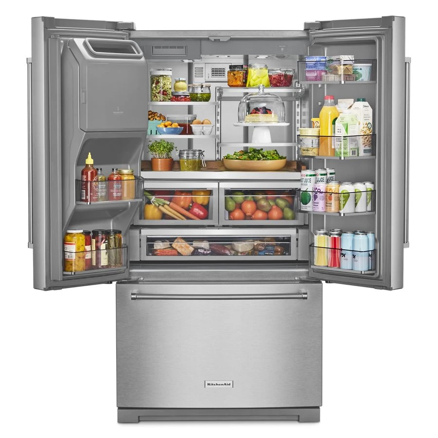 26.8 Cu. Ft. Standard-Depth French Door Refrigerator with Exterior Ice and Water Dispenser KRFF577KPS