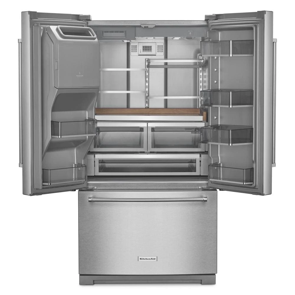 26.8 Cu. Ft. Standard-Depth French Door Refrigerator with Exterior Ice and Water Dispenser KRFF577KPS