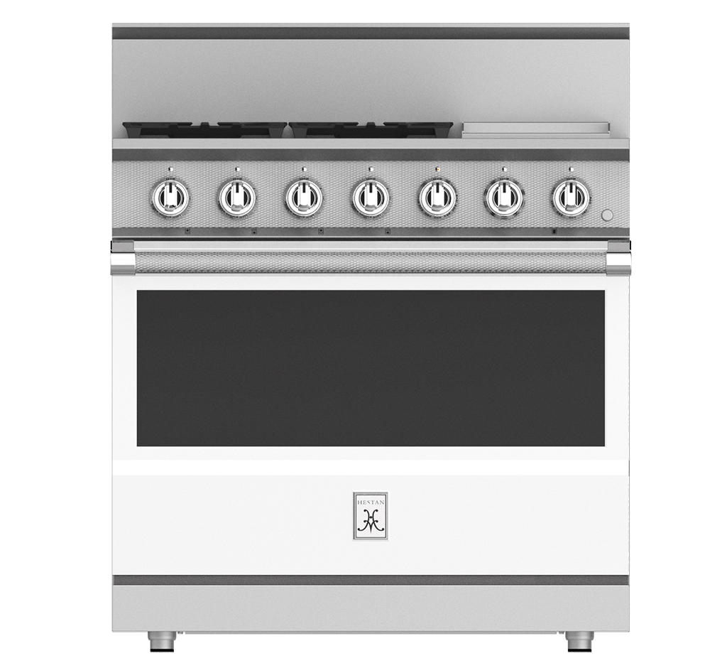 36" 4-Burner All Gas Range with 12" Griddle KRG364GDWH