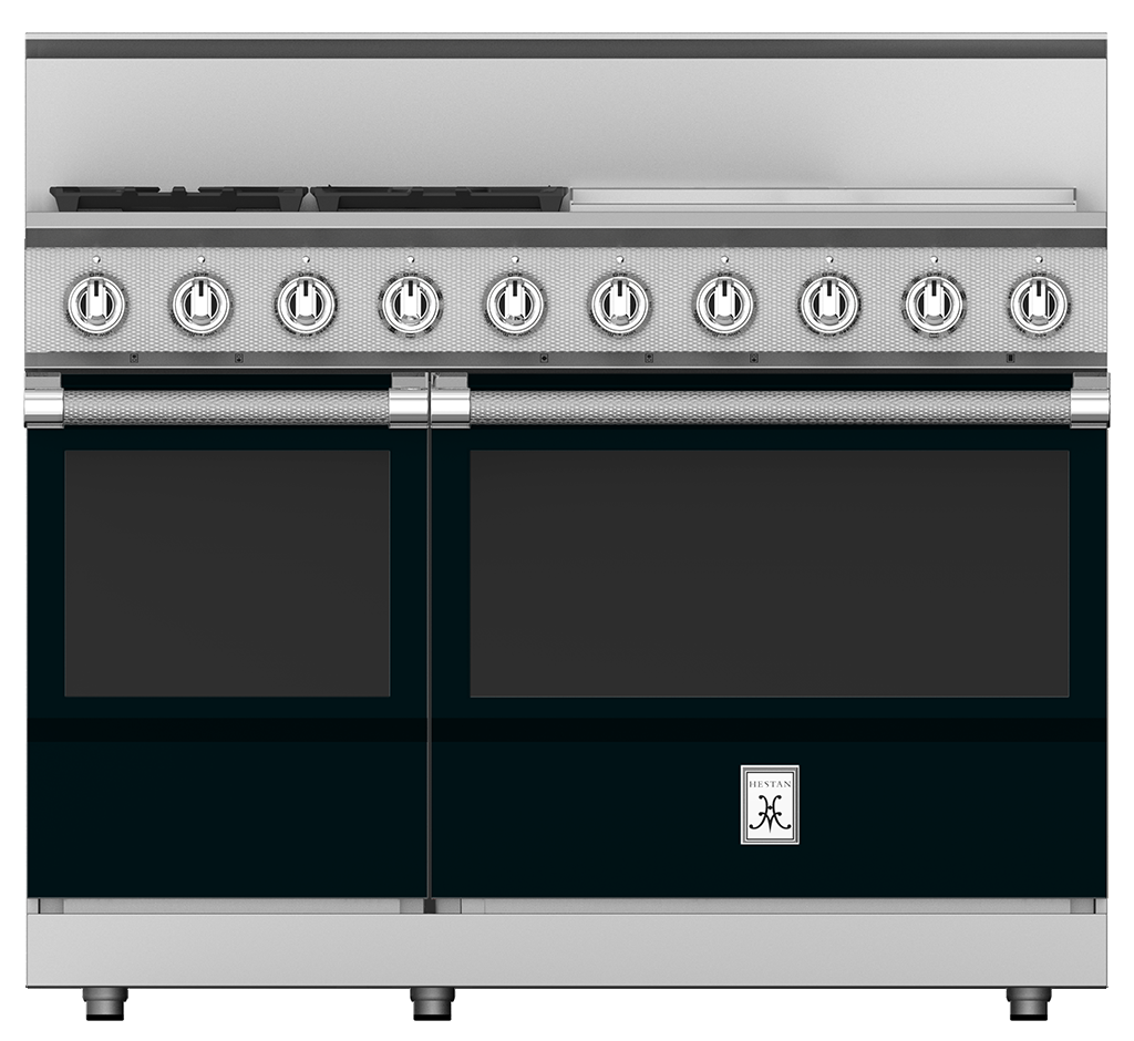 48" 4-Burner All Gas Range with 24" Griddle KRG484GDBK