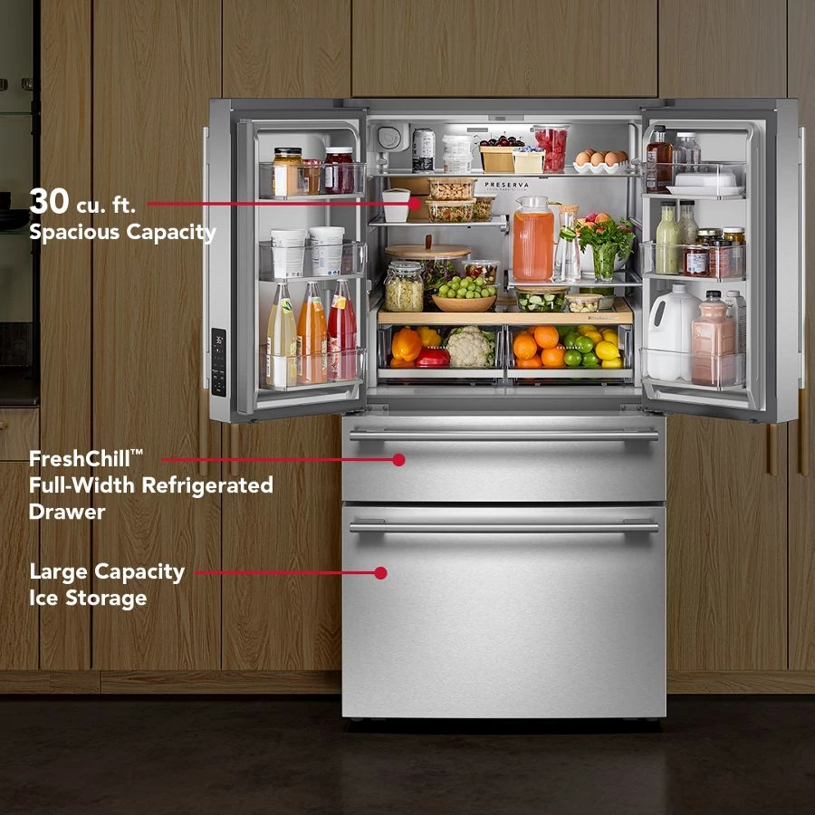 30 Cu. Ft. French Door Refrigerator With Interior Water And Ice And Freshchill™ Full-width Refrigerated Drawer KRMF336SPS