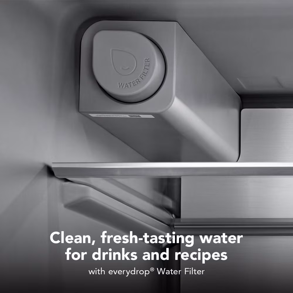 29 cu. ft. French Door Refrigerator with Exterior Water and Ice and FreshChill™ Full-Width Refrigerated Drawer KRMF436SPS