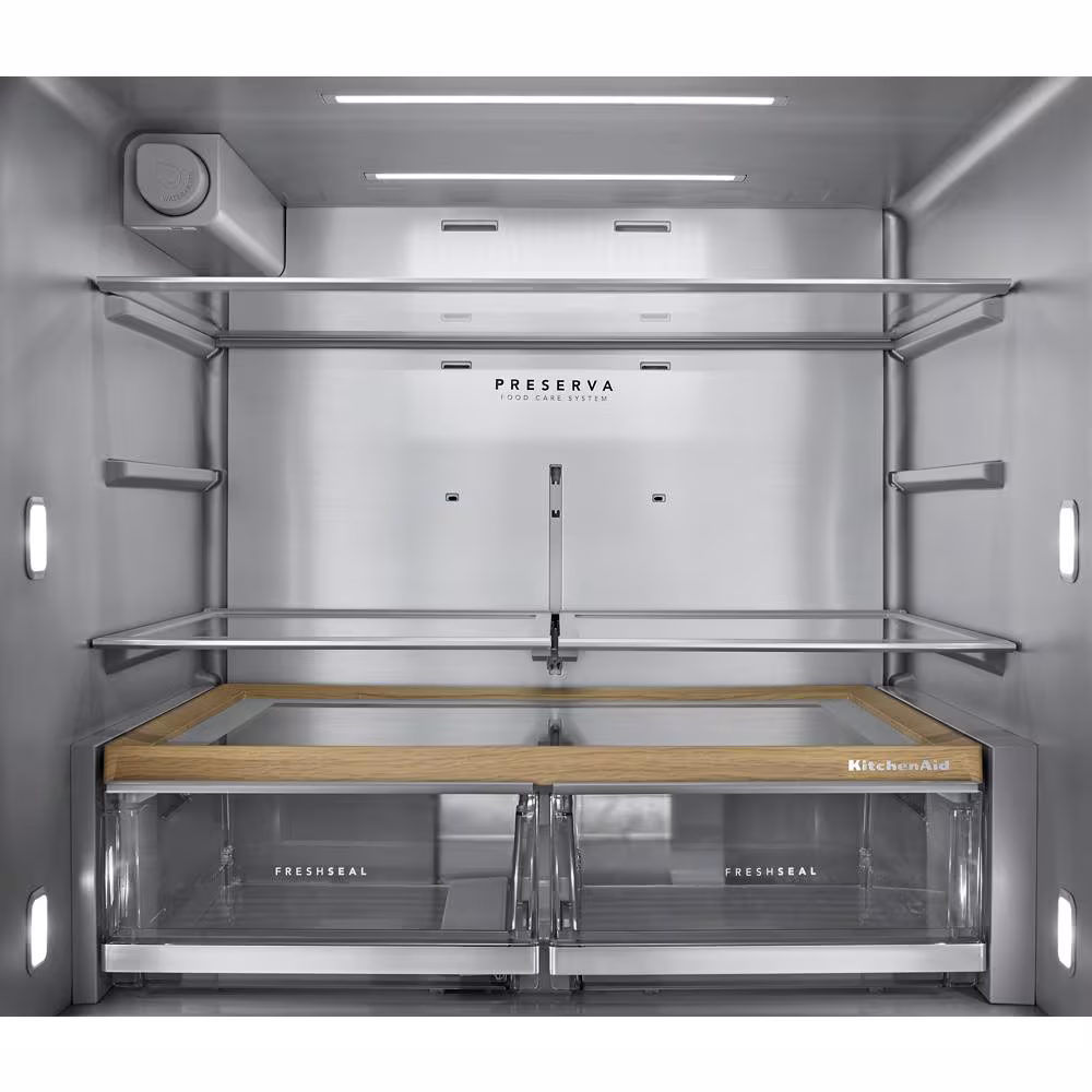 29 cu. ft. French Door Refrigerator with Exterior Water and Ice and FreshChill™ Full-Width Refrigerated Drawer KRMF436SPS