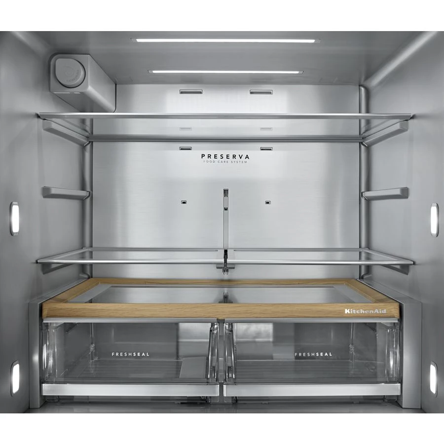 29 cu. ft. French Door Refrigerator with Exterior Water and Ice and FreshChill™ Full-Width Refrigerated Drawer KRMF436SPS