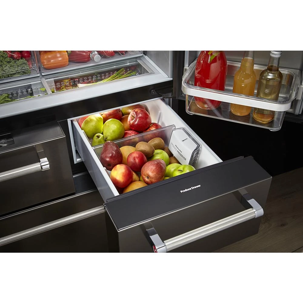 25.8 Cu. Ft. 36" Multi-Door Freestanding Refrigerator with Platinum Interior Design and PrintShield™ Finish KRMF706EBS