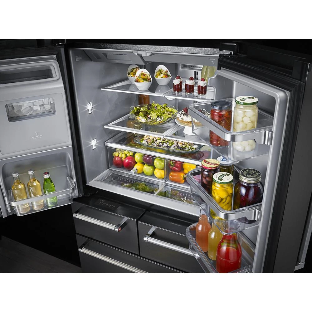 25.8 Cu. Ft. 36" Multi-Door Freestanding Refrigerator with Platinum Interior Design and PrintShield™ Finish KRMF706EBS