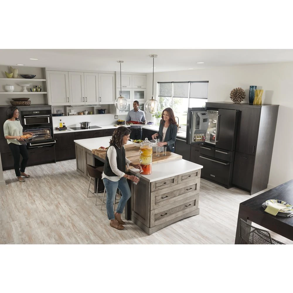 25.8 Cu. Ft. 36" Multi-Door Freestanding Refrigerator with Platinum Interior Design and PrintShield™ Finish KRMF706EBS