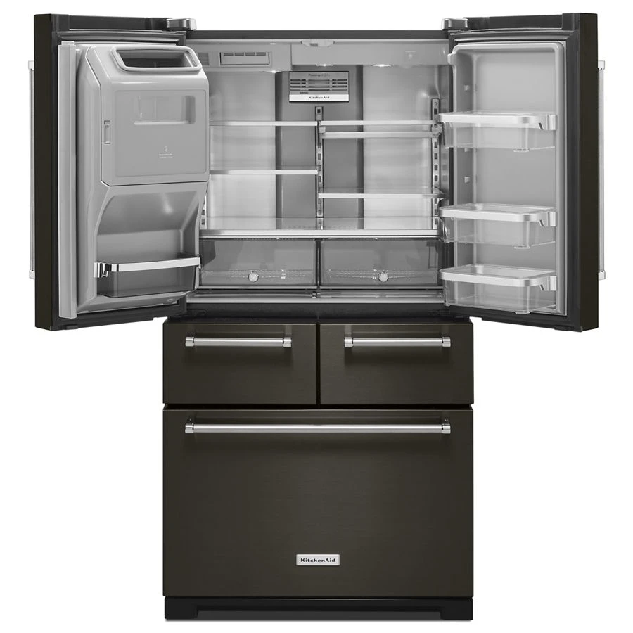 25.8 Cu. Ft. 36" Multi-Door Freestanding Refrigerator with Platinum Interior Design and PrintShield™ Finish KRMF706EBS