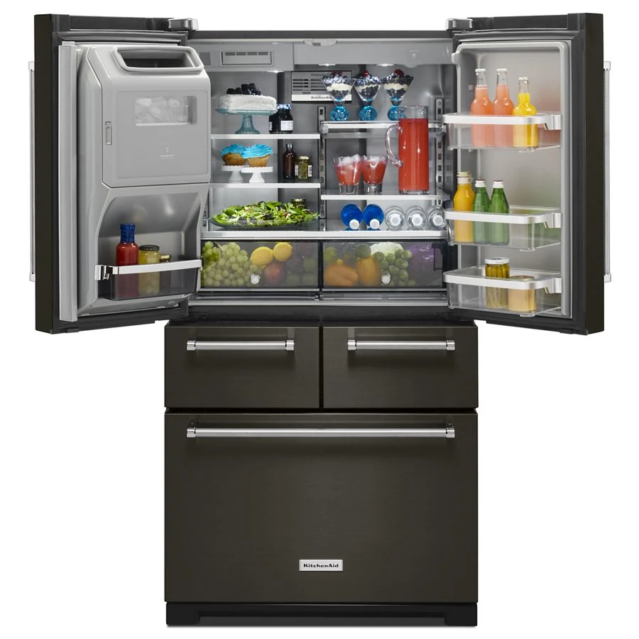 25.8 Cu. Ft. 36" Multi-Door Freestanding Refrigerator with Platinum Interior Design and PrintShield™ Finish KRMF706EBS