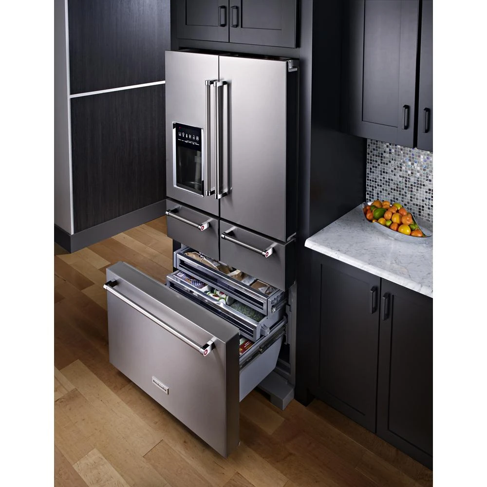 25.8 Cu. Ft. 36" Multi-Door Freestanding Refrigerator with Platinum Interior Design KRMF706ESS
