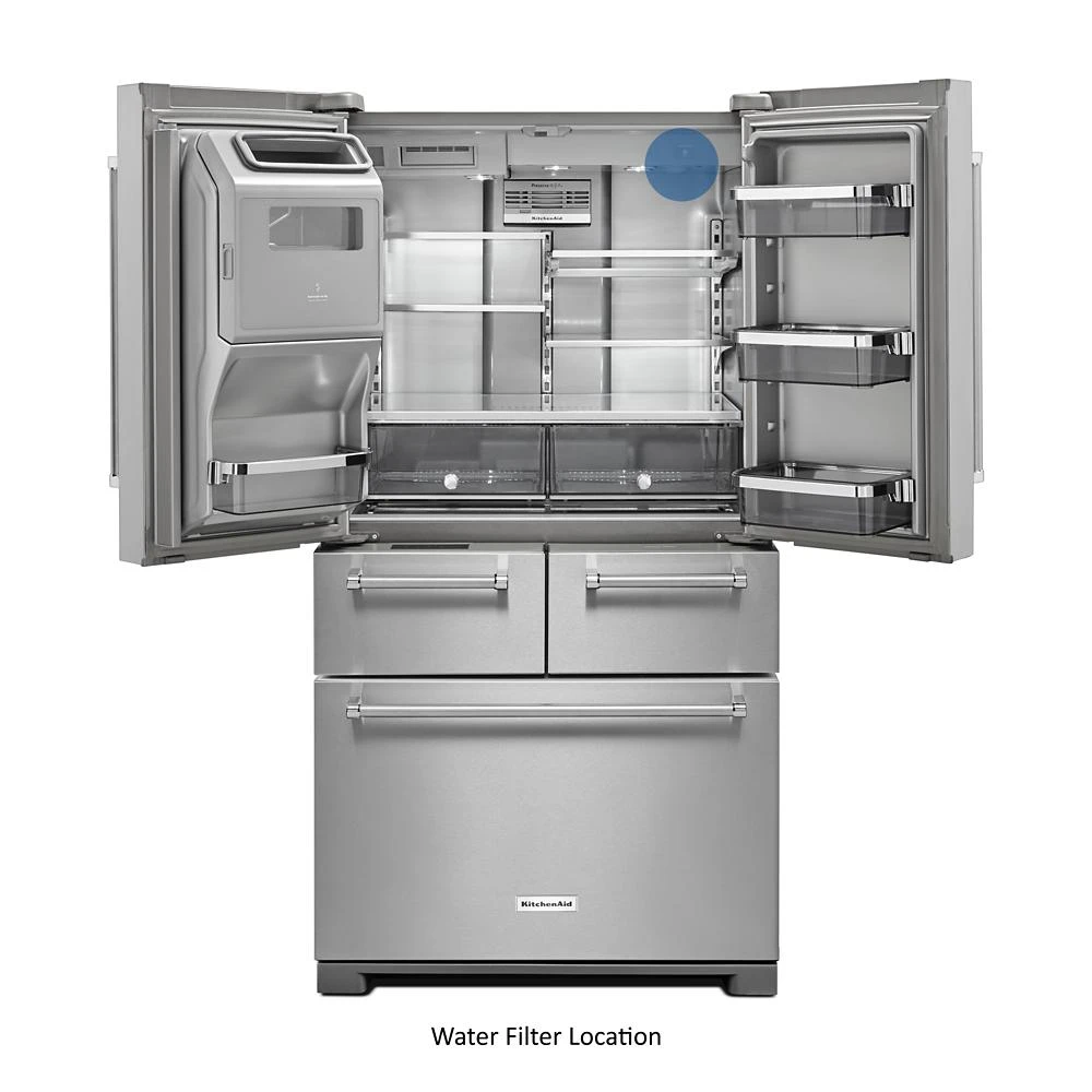 25.8 Cu. Ft. 36" Multi-Door Freestanding Refrigerator with Platinum Interior Design KRMF706ESS