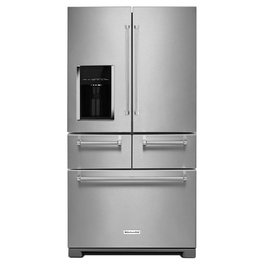25.8 Cu. Ft. 36" Multi-Door Freestanding Refrigerator with Platinum Interior Design and PrintShield™ Finish KRMF706EBS