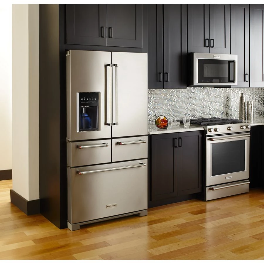 25.8 Cu. Ft. 36" Multi-Door Freestanding Refrigerator with Platinum Interior Design KRMF706ESS