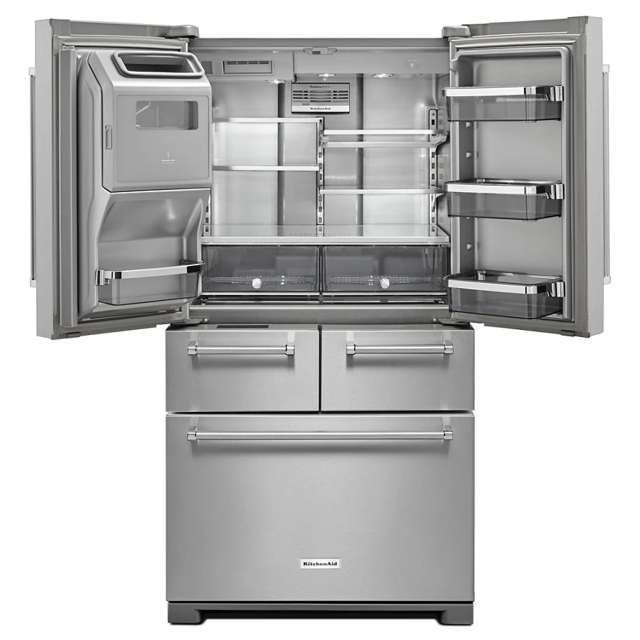 25.8 Cu. Ft. 36" Multi-Door Freestanding Refrigerator with Platinum Interior Design KRMF706ESS