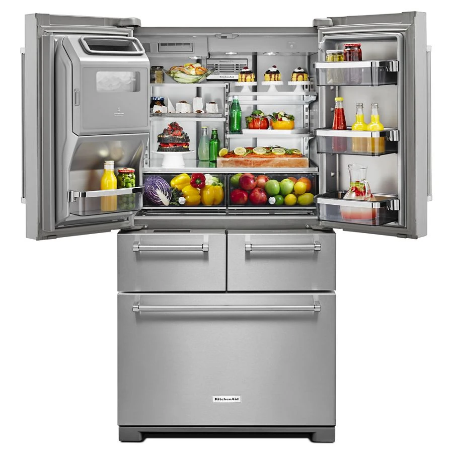 25.8 Cu. Ft. 36" Multi-Door Freestanding Refrigerator with Platinum Interior Design KRMF706ESS