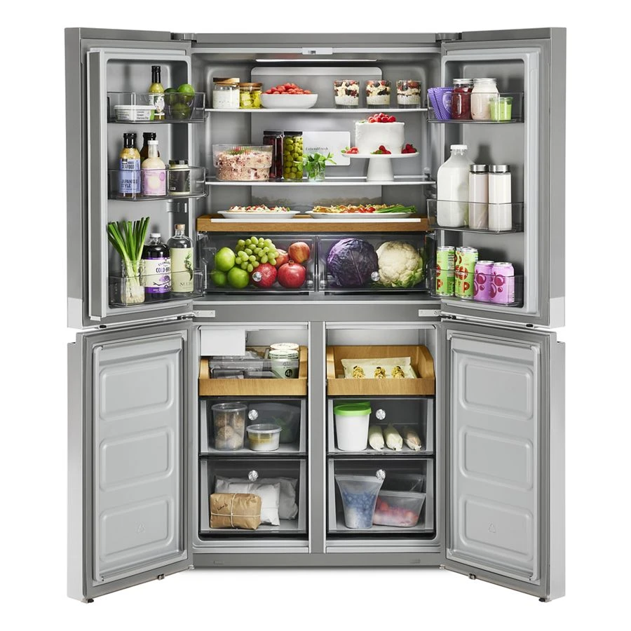 19.4 cu. ft. 36-inch wide Counter-Depth 4-Door Refrigerator with PrintShield Finish KRQC506MPS