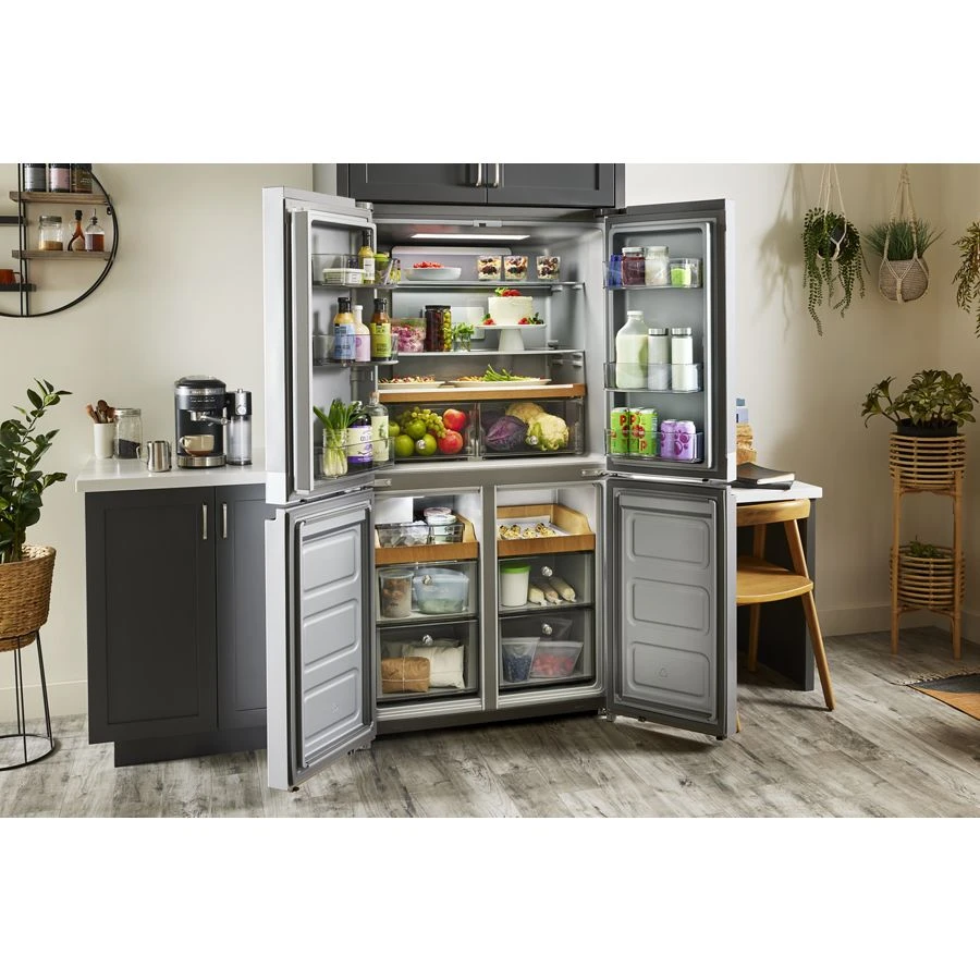19.4 cu. ft. 36-inch wide Counter-Depth 4-Door Refrigerator with PrintShield Finish KRQC506MPS