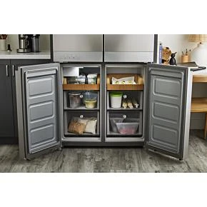 19.4 cu. ft. 36-inch wide Counter-Depth 4-Door Refrigerator with PrintShield Finish KRQC506MPS