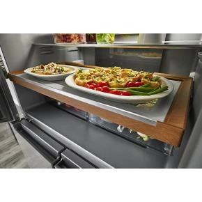 19.4 cu. ft. 36-inch wide Counter-Depth 4-Door Refrigerator with PrintShield Finish KRQC506MPS