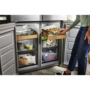 19.4 cu. ft. 36-inch wide Counter-Depth 4-Door Refrigerator with PrintShield Finish KRQC506MPS