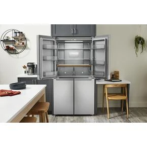 19.4 cu. ft. 36-inch wide Counter-Depth 4-Door Refrigerator with PrintShield Finish KRQC506MPS