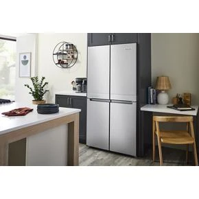 19.4 cu. ft. 36-inch wide Counter-Depth 4-Door Refrigerator with PrintShield Finish KRQC506MPS