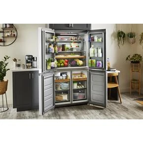 19.4 cu. ft. 36-inch wide Counter-Depth 4-Door Refrigerator with PrintShield Finish KRQC506MPS